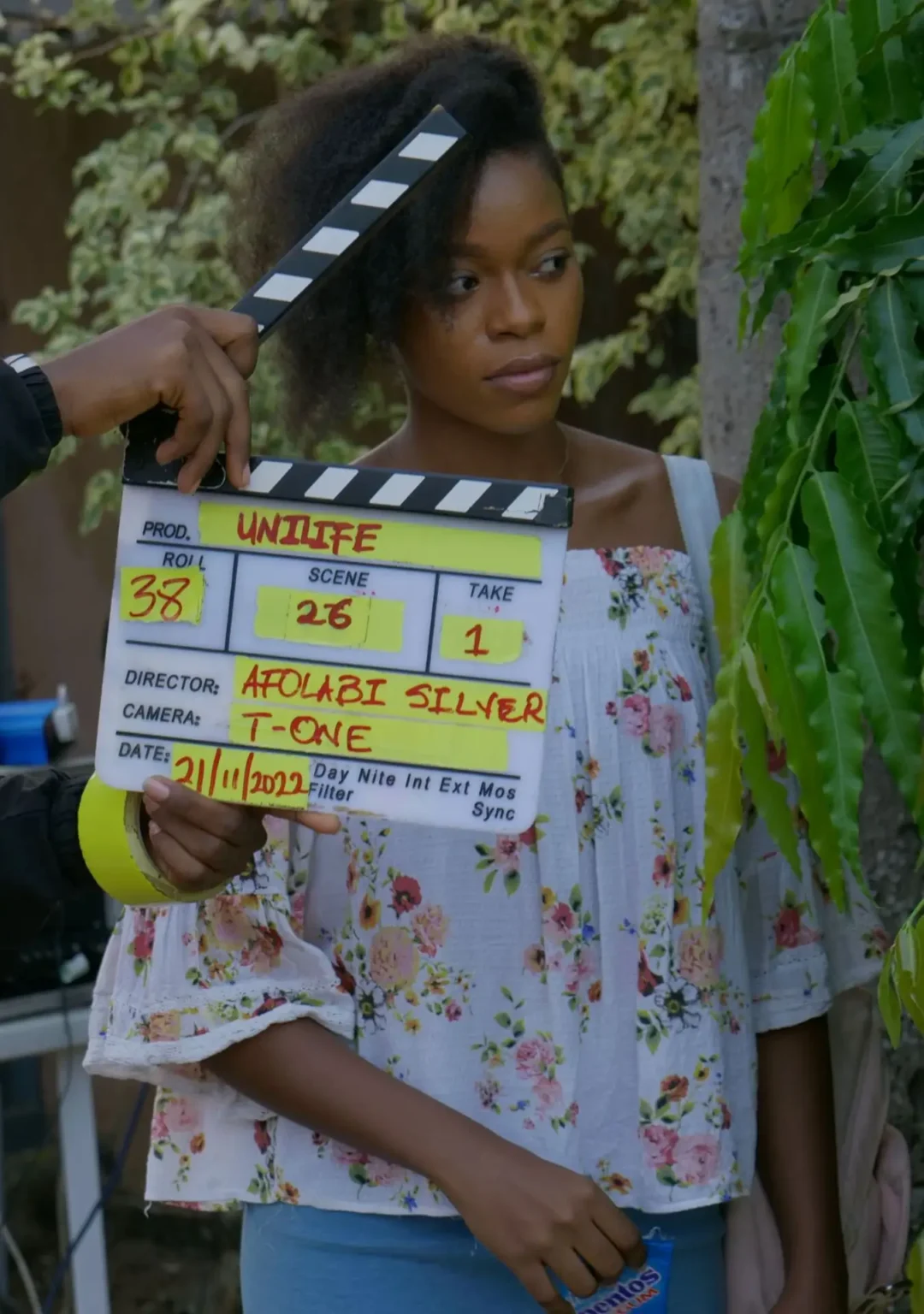 Lucille Love as Mary on the Set of UniLife Drama Series